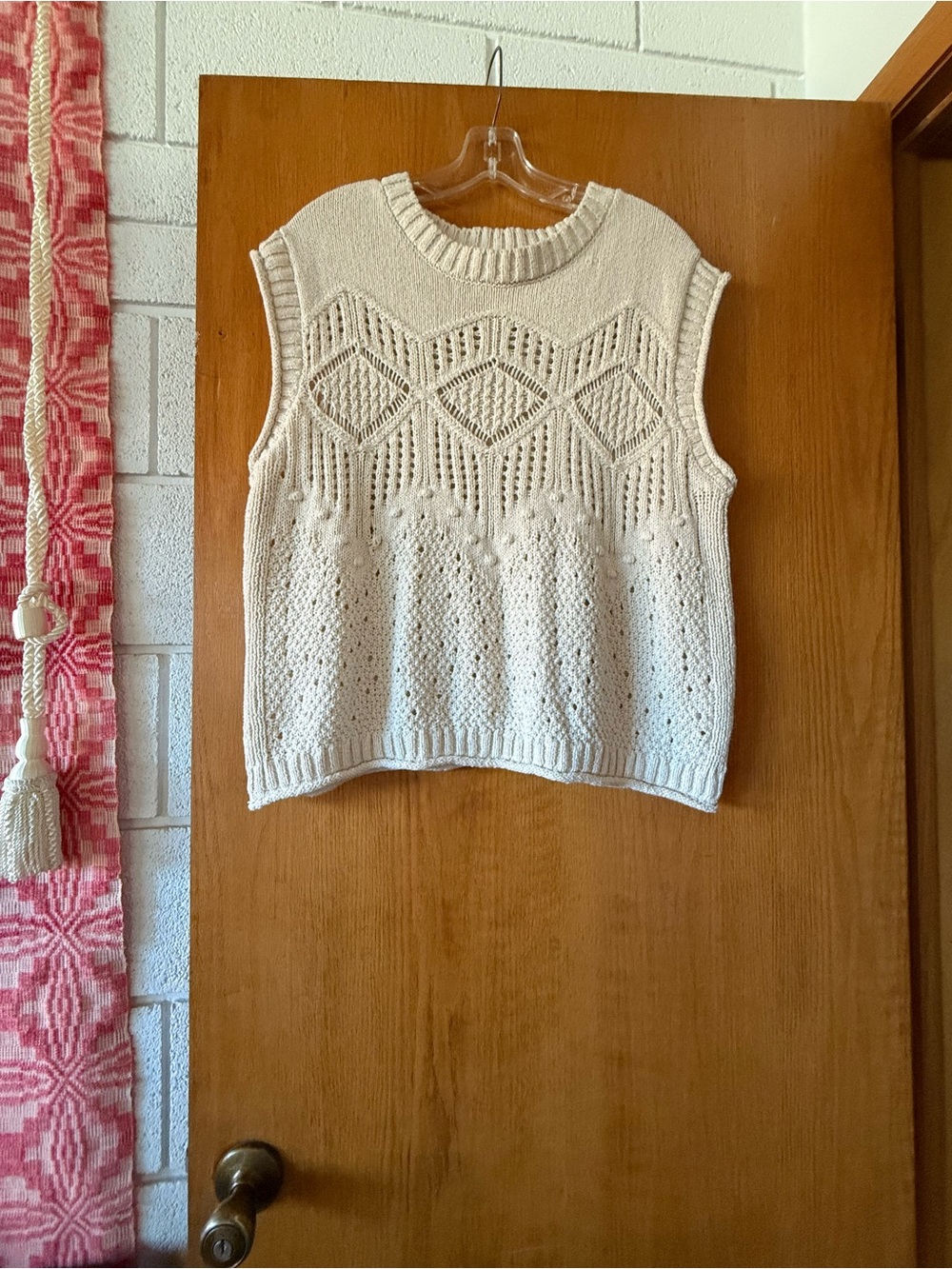 Cream Knit Sweater Vest